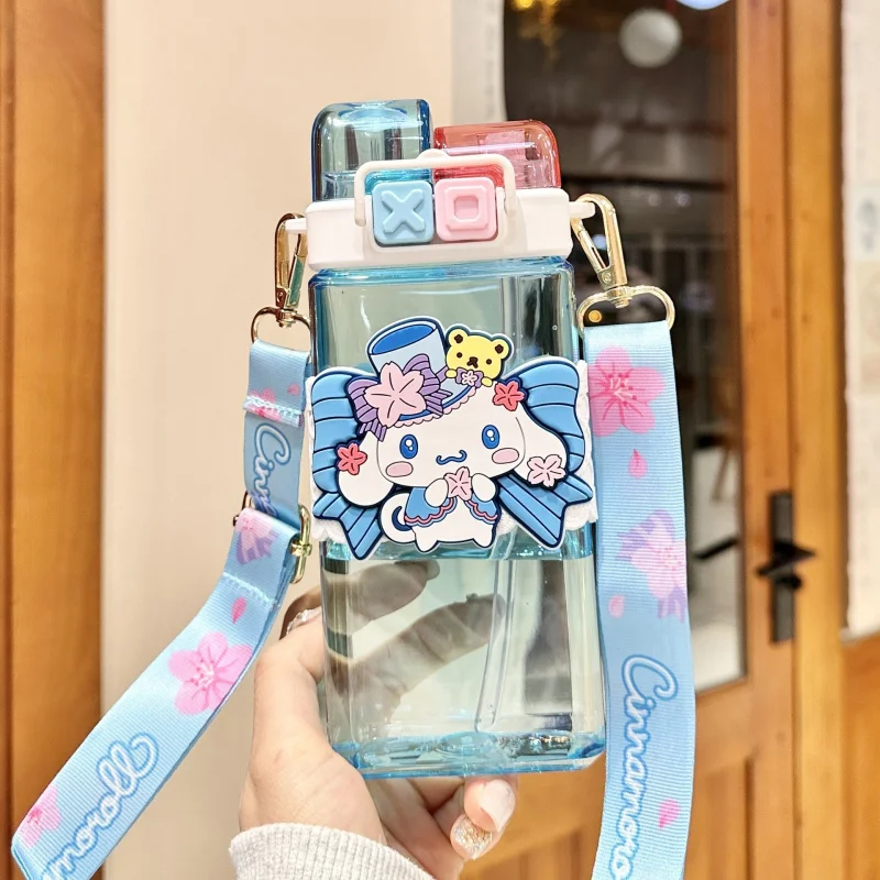 Hello Kitty Kuromi High-Quality Plastic Cup  Convenient Carry-Handle Direct-Drink Cup  Student & Casual Water Cup   Water Bottle - view 2