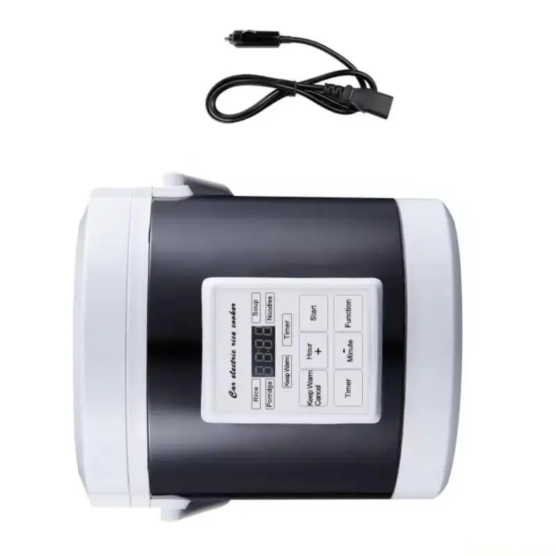 D0AB Portable 12V/24V Quick Heating Rice Cooker Rice Cooking Appliance Car Rice Cooker Suitable for Vehicle and Household Use