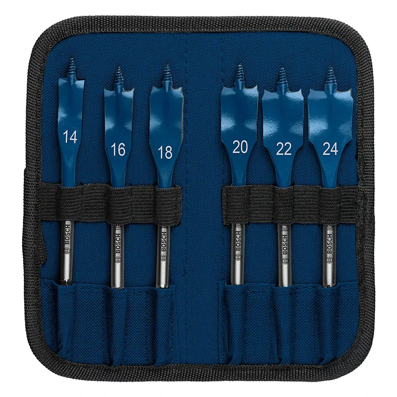 Bosch EXPERT Wood Spade Drill Bits 6pcs 14/16/18/20/22/24mm Self-feeding Thread Hole Drilling…