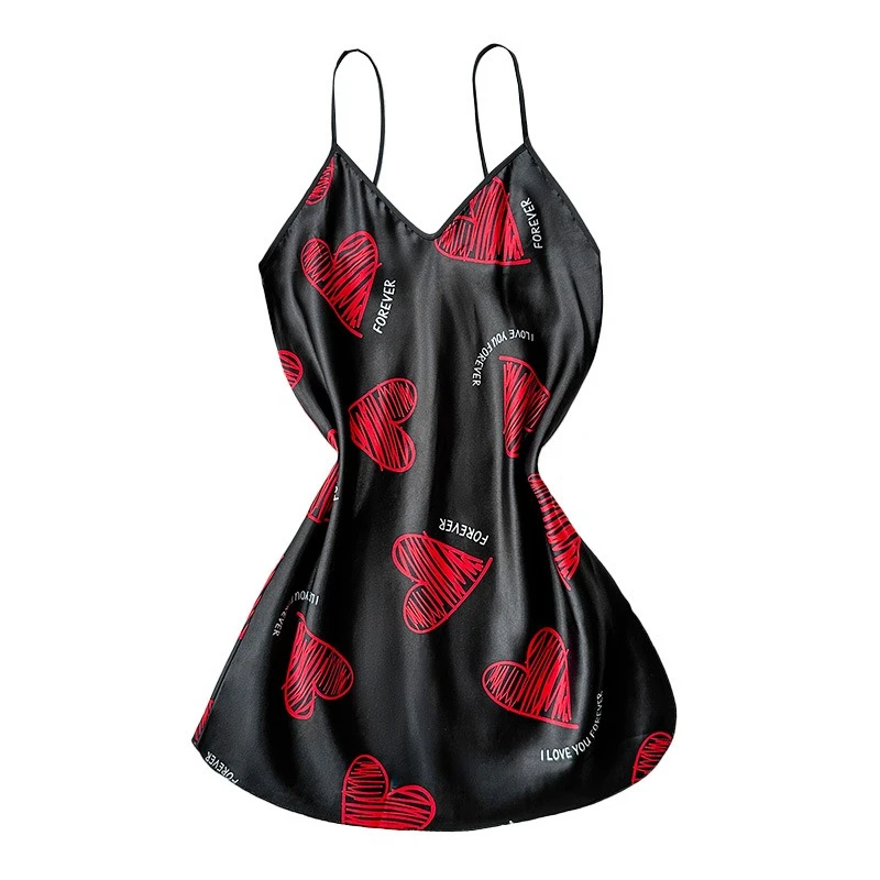 Women Sexy Sleepwear Silk Satin Nightwear Slip Dress Sleeveless Pajamas Nightgown Plus Size Nightwear Comfortable