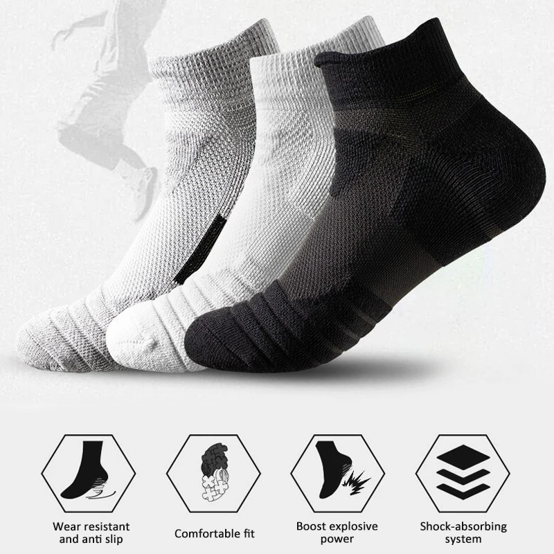 جوارب كرة السلة بقاعدة منشفة ، سميكة ، أنبوب قصير ، ماص ، تنفس ، قطن ، رياضة ، لياقة بدنية ، مريح ، جري ، صيف