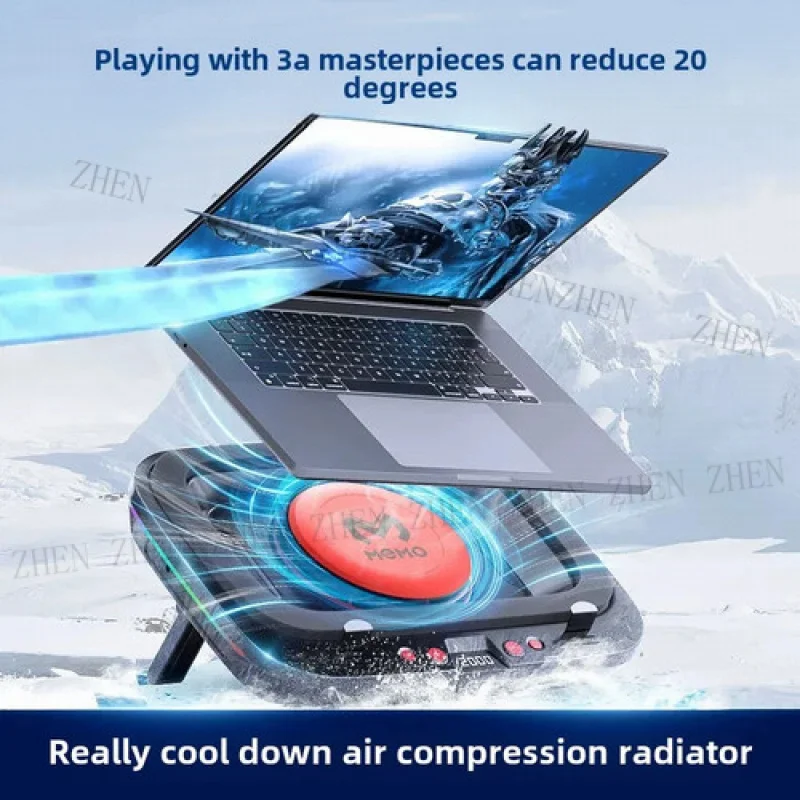 Y 7 Angle Adjustable Notebook Powerful Fan Cooling Pad for 14-19'' Laptop Cooler