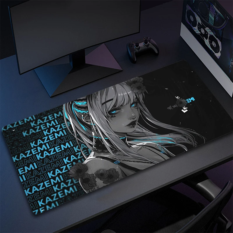 Anime Non-Slip Mouse Mat Dark Kazemi Large Mouse Pad XXL Game Professional Rubber Mousepad Akari Gaming Keyboard Mat Desk Mats