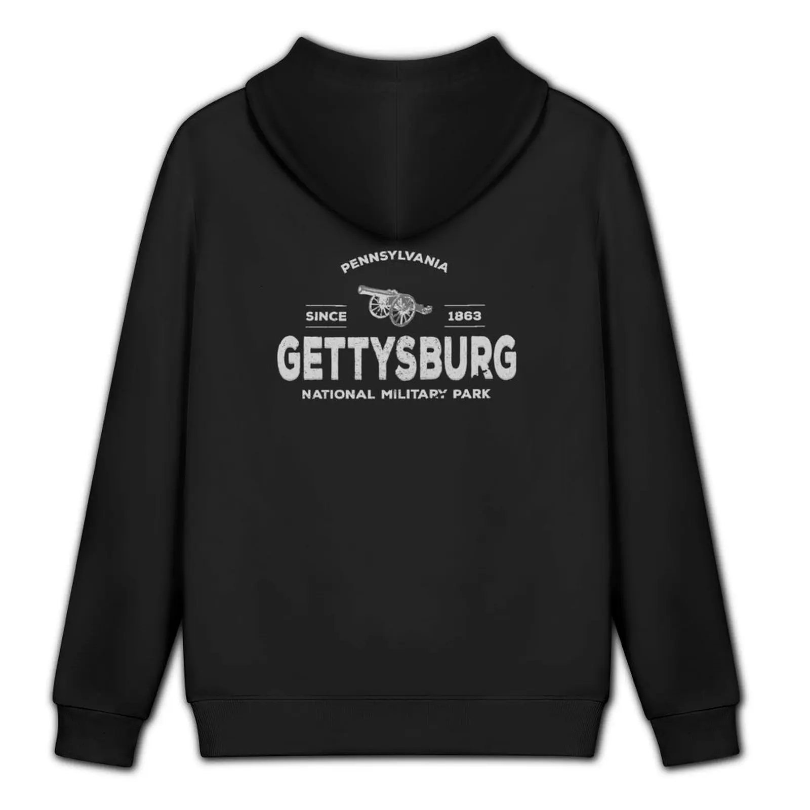 Vintage Gettysburg 1863 الحديقة الوطنية العسكرية الجرافيك هوديي الرجال الشتاء سترة ملابس رجالي الخريف رجالي هوديي