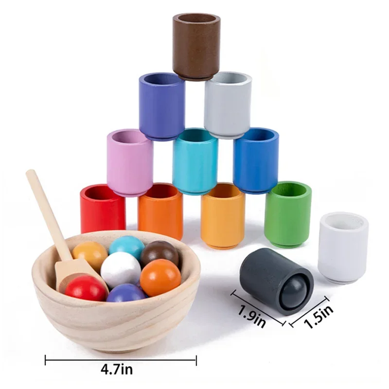 Baby Montessori Holz spielzeug Regenbogen ball Matching Spiel Spielzeug Farbe kognitive Matching Early Education Lernspiel zeug für Kinder