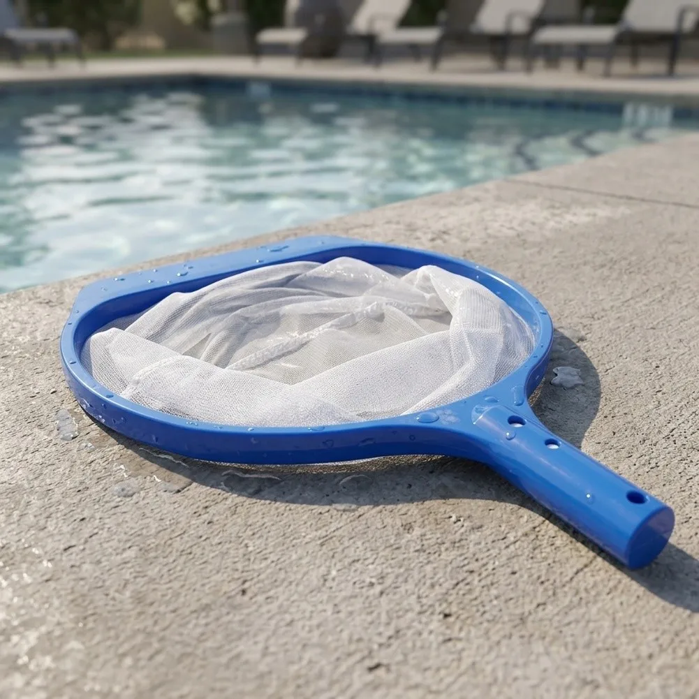 Easy Pool Maintenance Tool Pond Cleaning Tool 13 Inches Fine Mesh Skimmer Gentle Plastic Frame Suitable For Concrete Pools