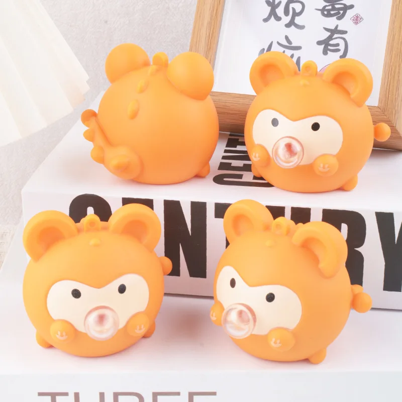かわいい動物のピンチトイ、唾吐きバブル、面白いリラックスボール、感覚フィジェットトイ、小さなスクイーズボール、子供の誕生日プレゼント