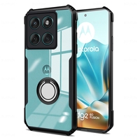 For Motorola Edge 60 Fusion 5G Case Clear Acrylic Armor Shockproof Coque Moto Edge60Fusion 2025 Magnetic Ring Holder Stand Cover