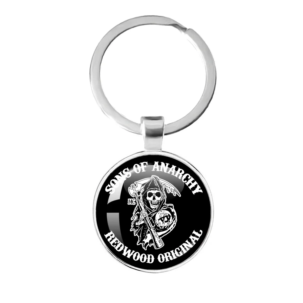 2023 New Sons Of Anarchy LOGO Key Chain Key Ring Freedom Symbol анархия Keychain Rock Punk Keyring Vest Cosplay Gift