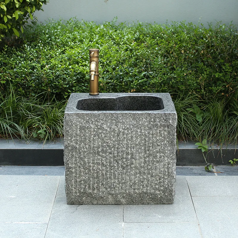 Outdoor courtyard integrated mop pool marble balcony art mop pool