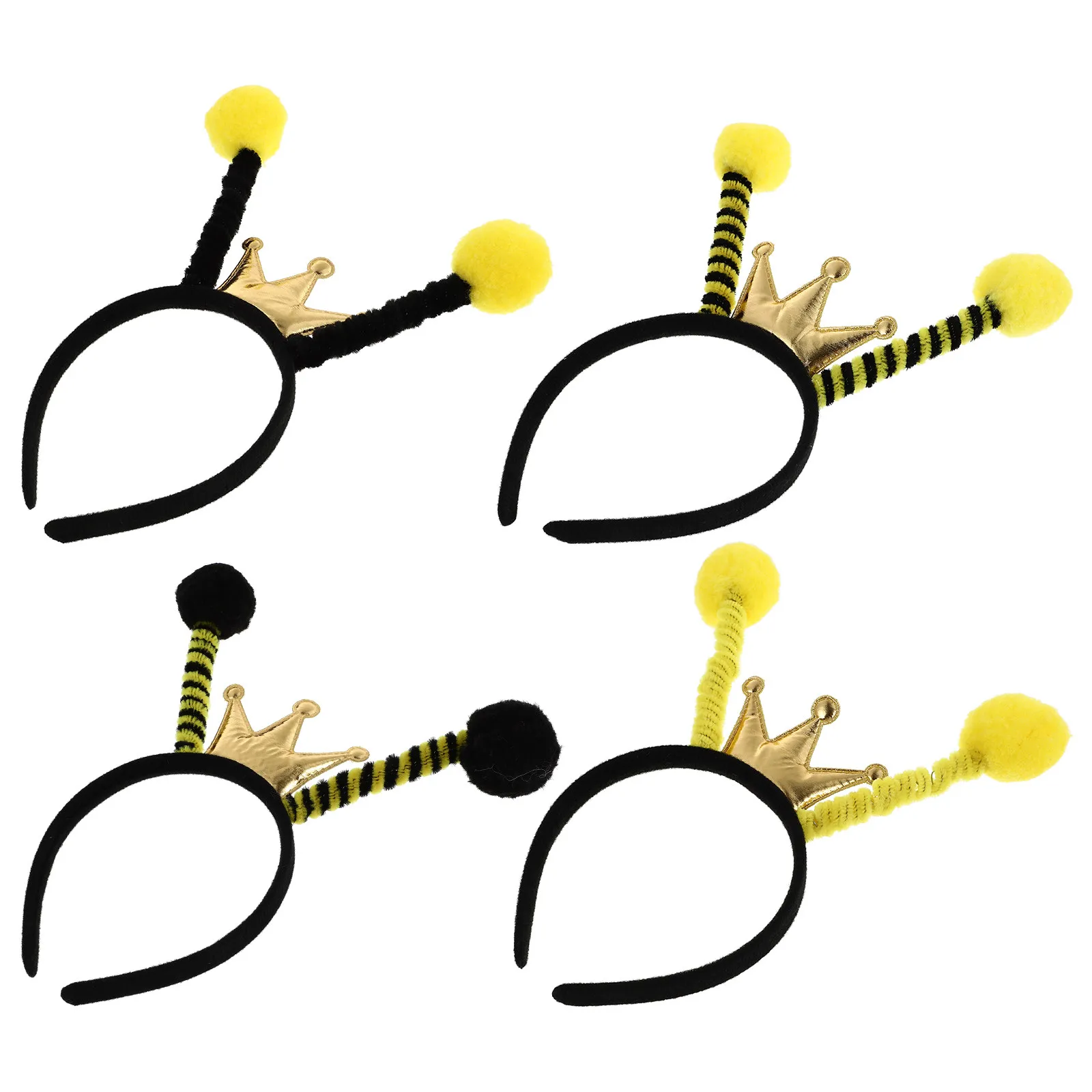 4Pcs Insect Antenna Hairband Creative Tentacle Costume Party Headdress Props Assorted Colors Festival Accessories