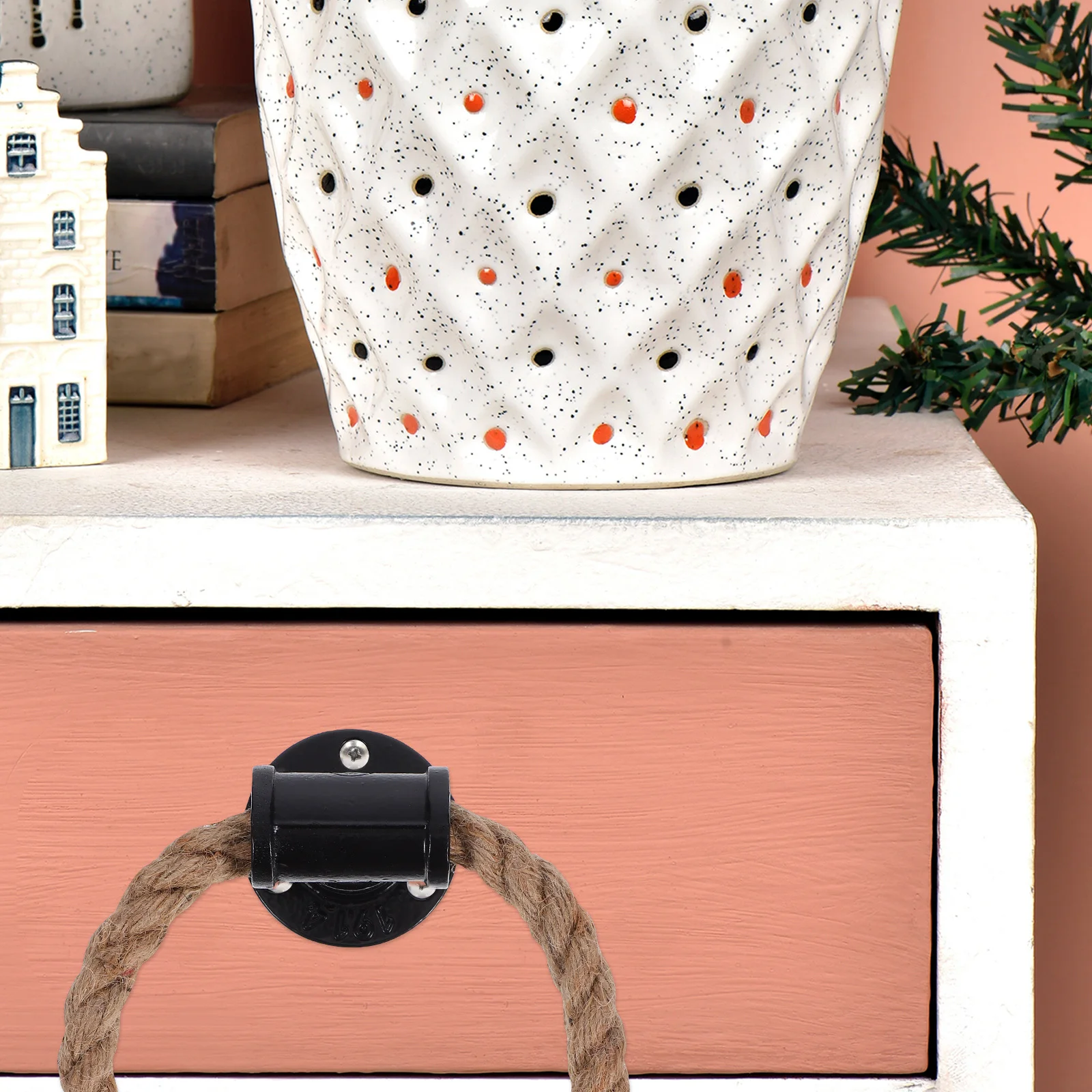 

Vintage Rope Ring Pull Handle Rustic Black Iron Cabinet Kitchen Drawer Wardrobe Door Cupboard Dresser Rustic Pulls Handle