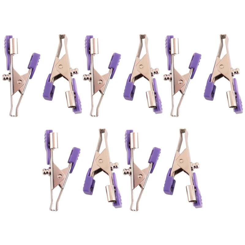 

10Pcs Reusable ECG/EKG Alligator Clip Electrodes For Animals, Pets, Dogs, Cats And Veterinary, Used To Fix Cables