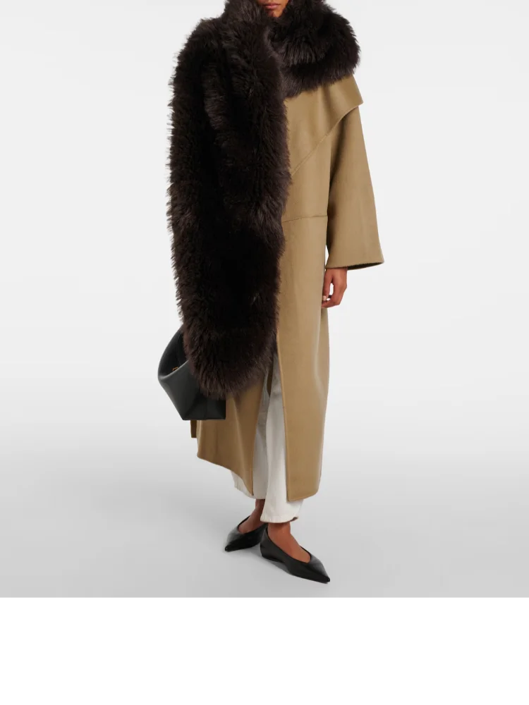 

Women Black Faux Fur Scarf Fashion Solid Long Plush Shawl Neck Muffler Lady Winter Daily Commute Street Thick Scarves