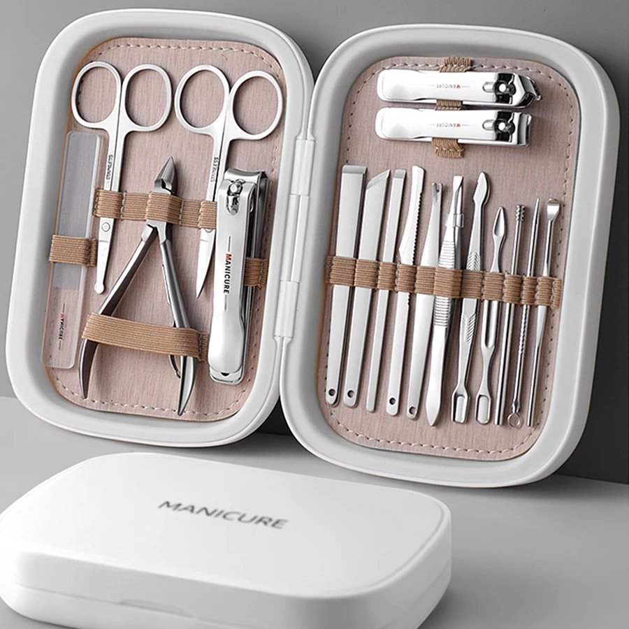 

18 pcs/set Nail Clipper Set with Nail File, Stainless Steel Pedicure Pliers Set, Sharp Nail Clippers and Nail Scissors