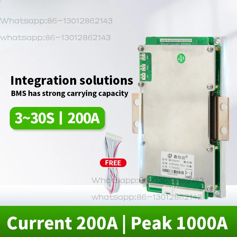 12V/24V/36V/48V/60V/72V 3S-24S Bms pour batterie au Lithium 100A/120A/150A/200A/250A Lifepo4 Bms 4s 200a Bms
