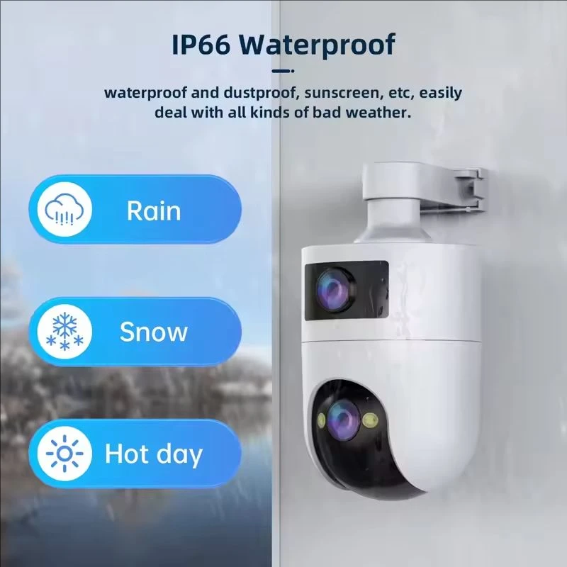 4K PTZ IP Camera 10X Zoom Dual Lens Auto Tracking WiFi CCTV Camera Color Night Home Baby Monitor Video Surveillance