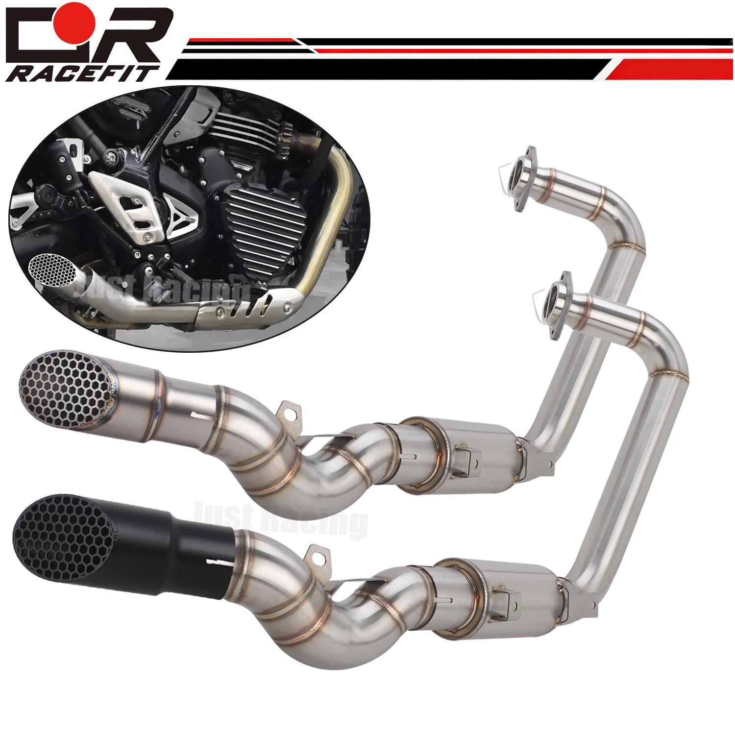 

Exhaust Systerm Front Link Header Muffler Pipe For Triumph Scrambler 400X 2024 2025 2026 SPEED 400