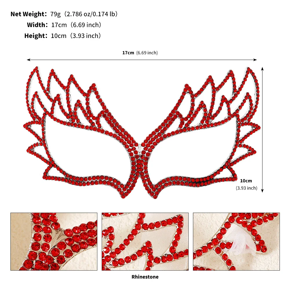 قناع كلاسيكي من سبيكة حمراء، قناع عين معدني على شكل بومة الهالوين على الطراز القوطي، إكسسوارات نسائية لحفلات الأعياد كهدية