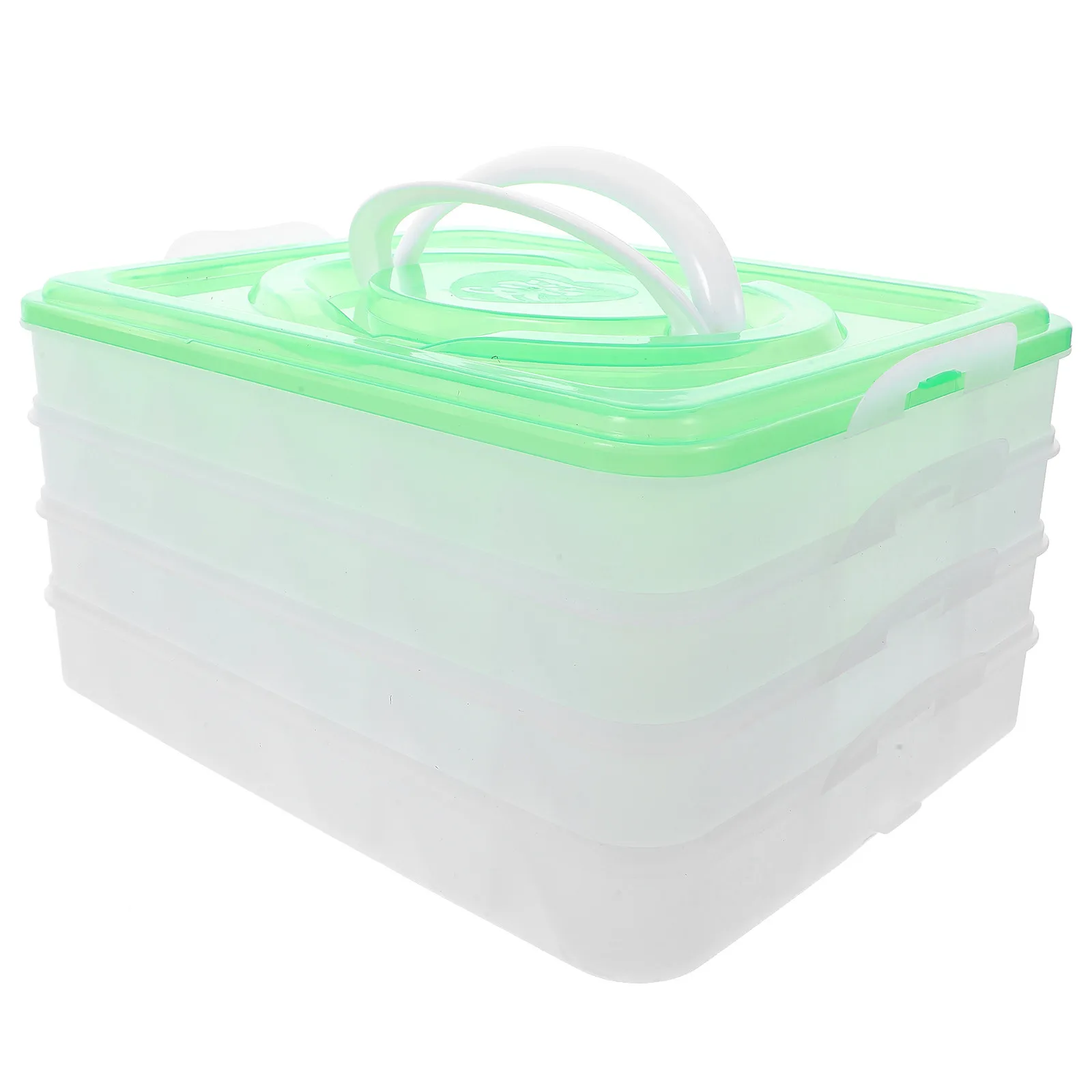 Dumpling Organizer Four Layer Stackable 18 Compartments Each Portable Refrigerator Storage Box Container Fresh Keeping Holder