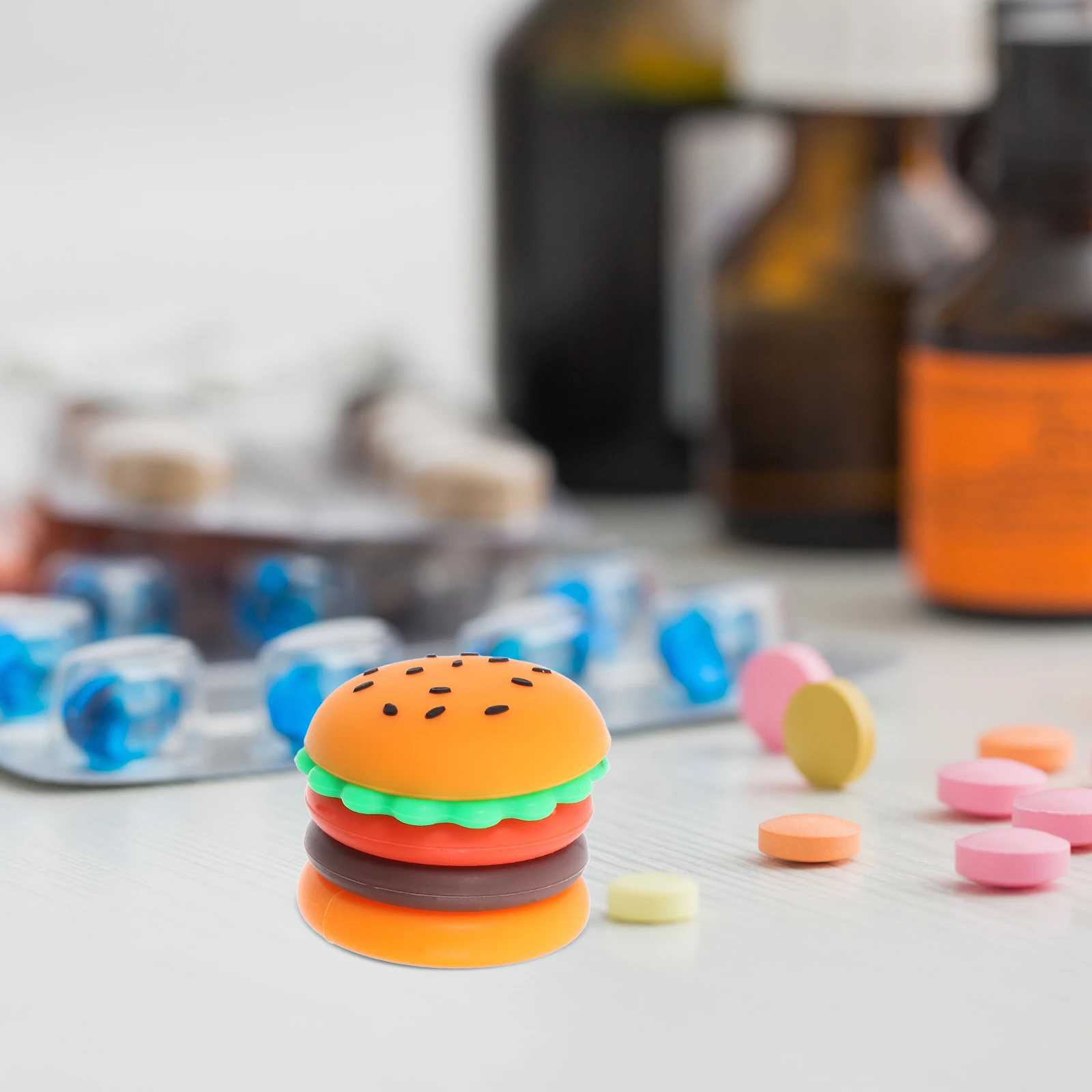 

Silicone Makeup Containers 5ml Portable Compact Hamburger Shaped Leakproof Travel Bottles Mini Skincare Jars