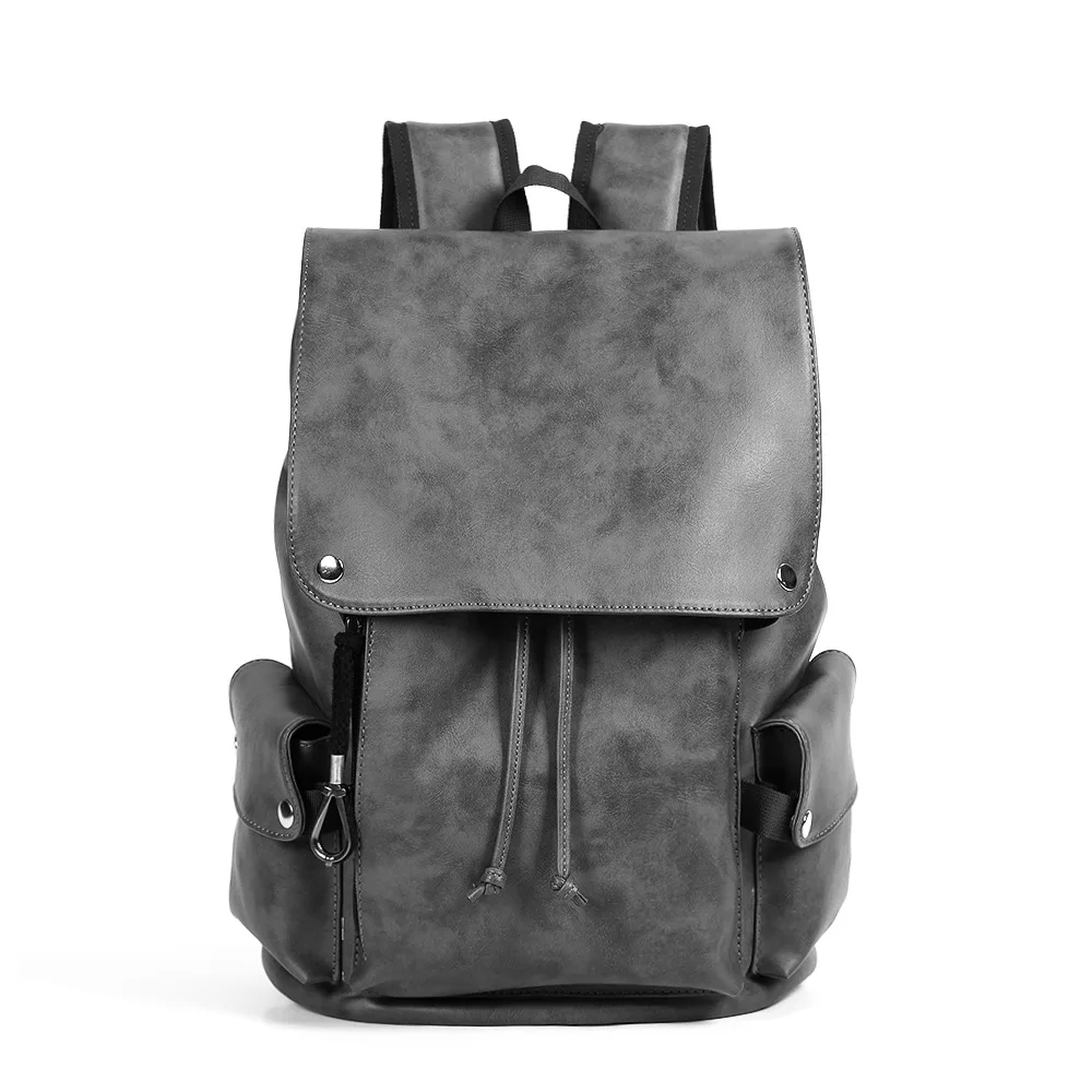 New Men\'s Fashion Leather Men Backpack Business Male Laptop Bag Daypacks Large Capacity Travel College School Bag