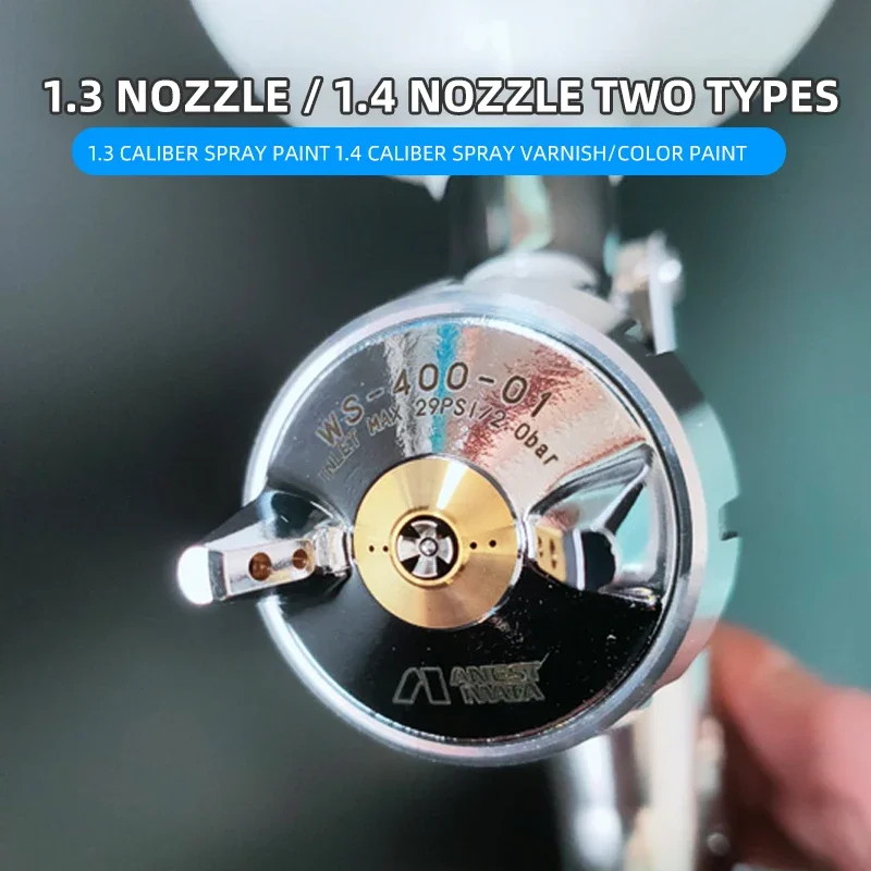 Original ANEST IWATA WS400 Spray Gun Upper Tank 1.3/1.4 Nozzle Low Pressure 1.8-2.2 Mpa