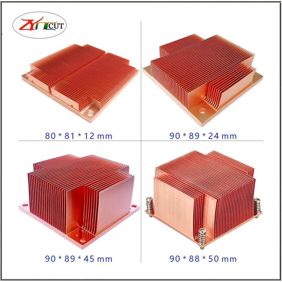 DIY radiator Red copper heat sink chip semiconductor pure copper cooling fin Tec laser LED heat sink memory hard disk heat sink