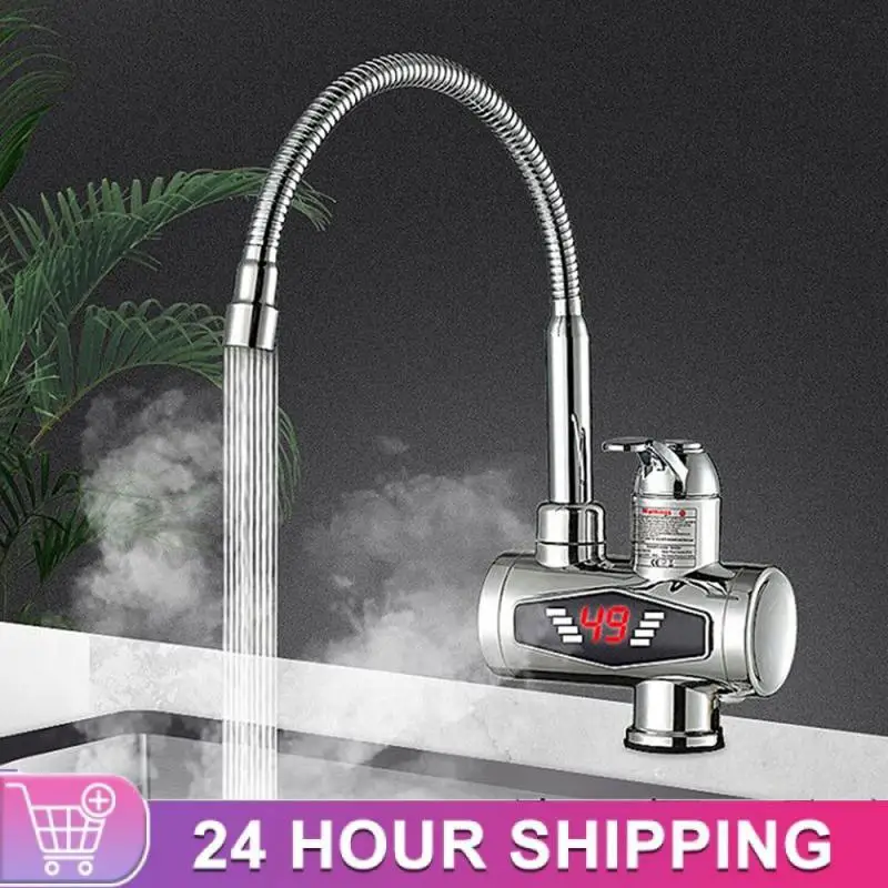 

Tankless Instant Water Heater Electric Hot Water Faucet Heating Kitchen Tap with Temperature Display