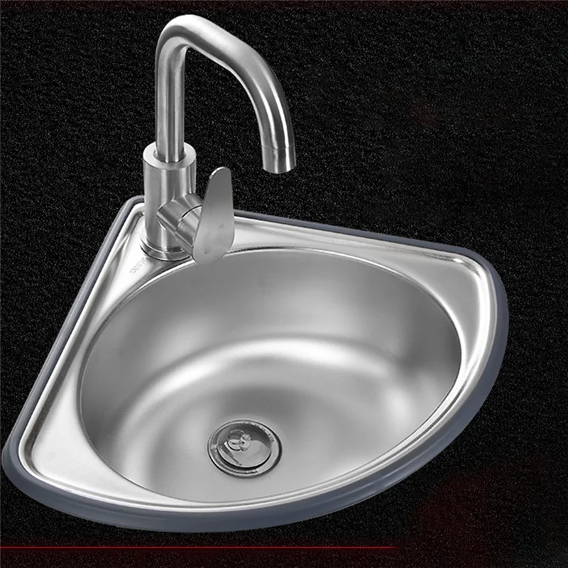 

Rv Kitchen Sink Bathroom Basins Vegetable Motorhome Steel Bar Small Single Drop Bowl Corner Tub
