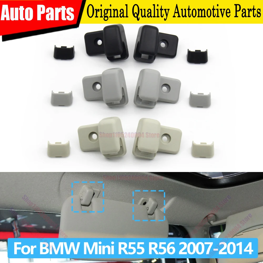 Car Roof Side Sun Visor Fixing Buckle Retainer Hook Fastener Clip Holder Bracket Set For BMW Mini Cooper R55 R56 R60 2007-2014