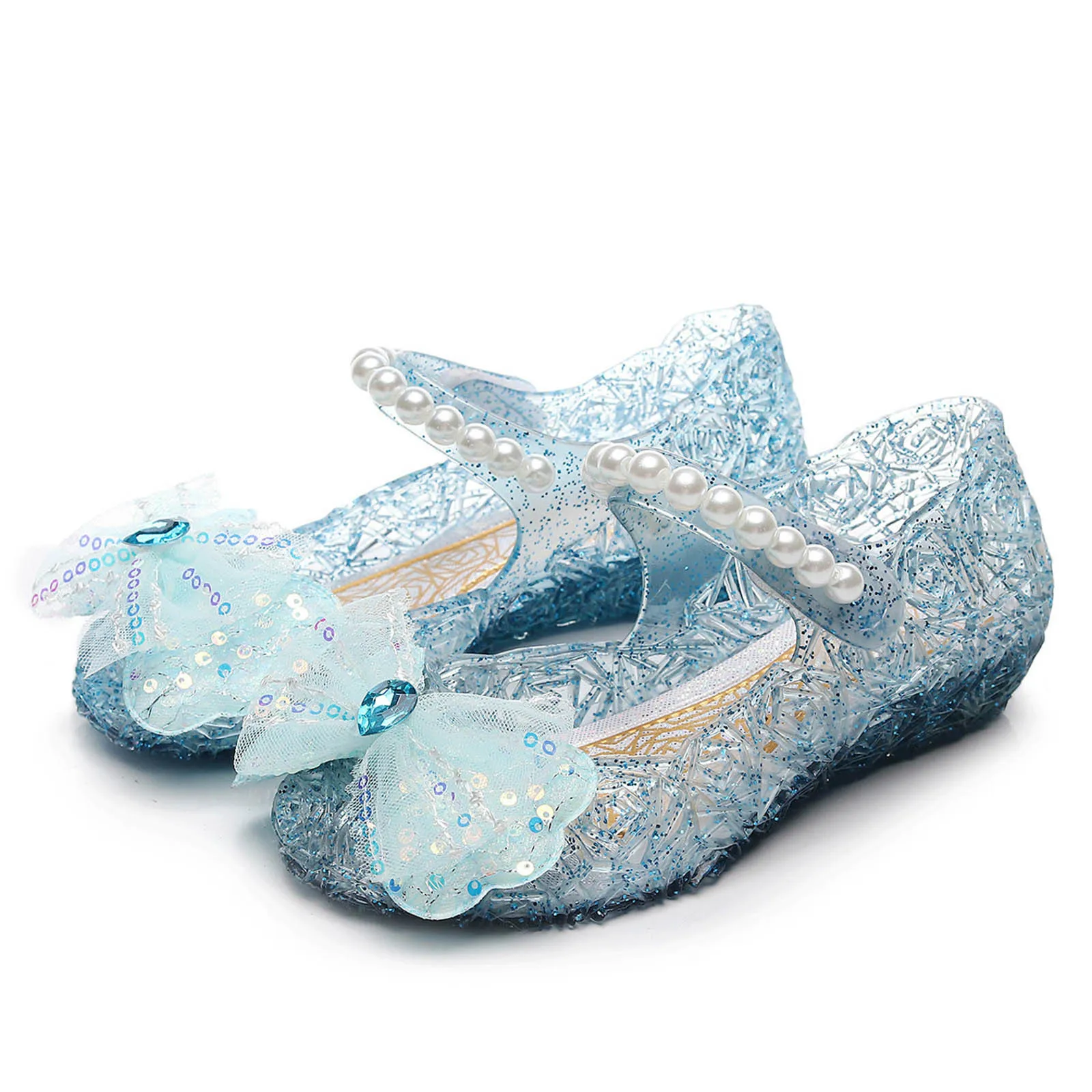 Toddler Infant Kids Baby Girls Crystal Sandals Cosplay Party Princess Shoes Sandals Children Hook Loop Girls Shoes 2-10 Years