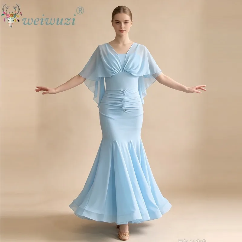 Elegant Modern Dance Training Course Adult Dance Group Performance Female Waltz Foxtrot Ballroom Chiffon Practise Swing Dresses