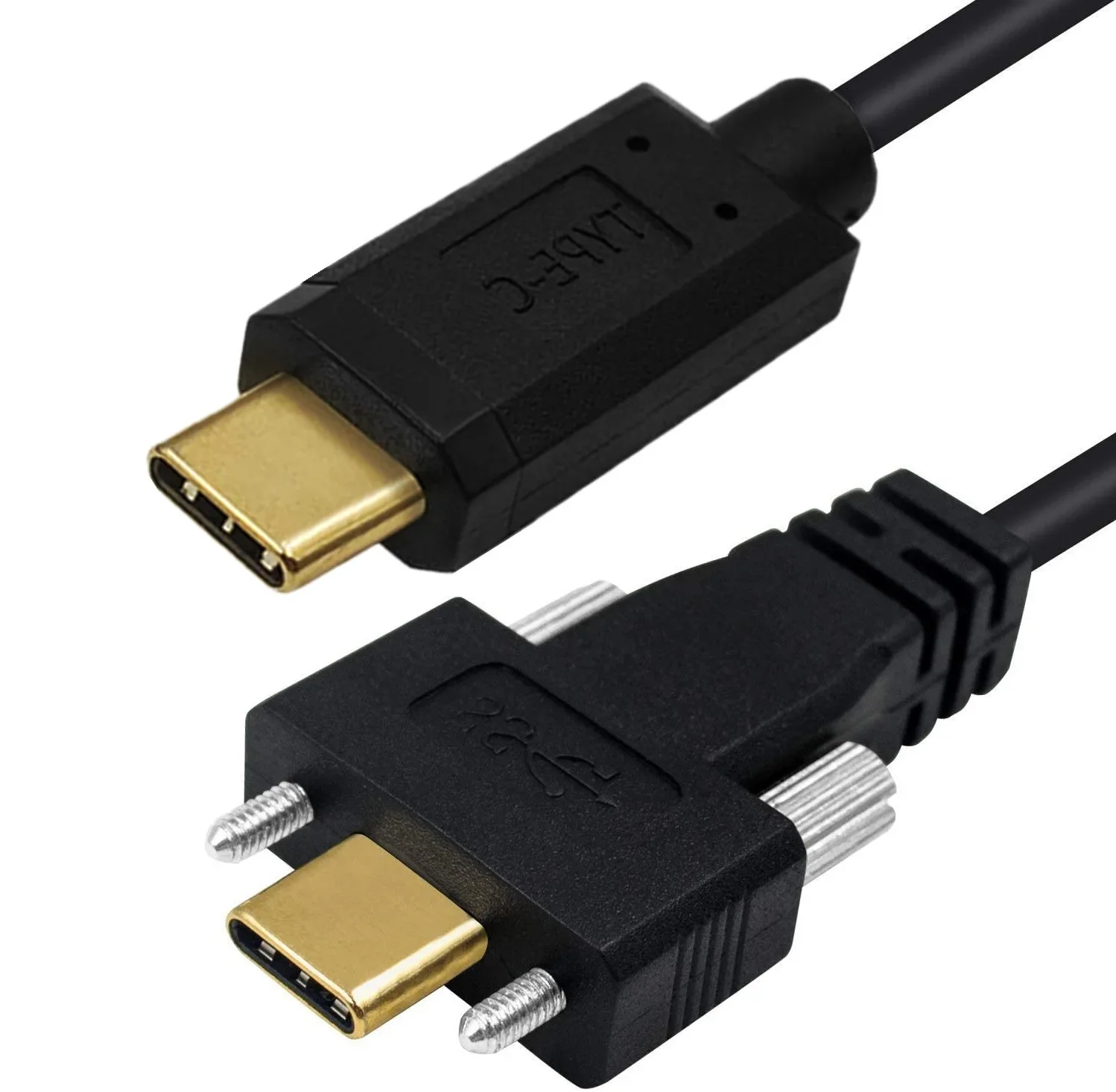 10Gbps USB C Type-C Locking Connector Male To Male Extension Data Short Cable With Panel Mount Screw Hole 30cm 1m 2m