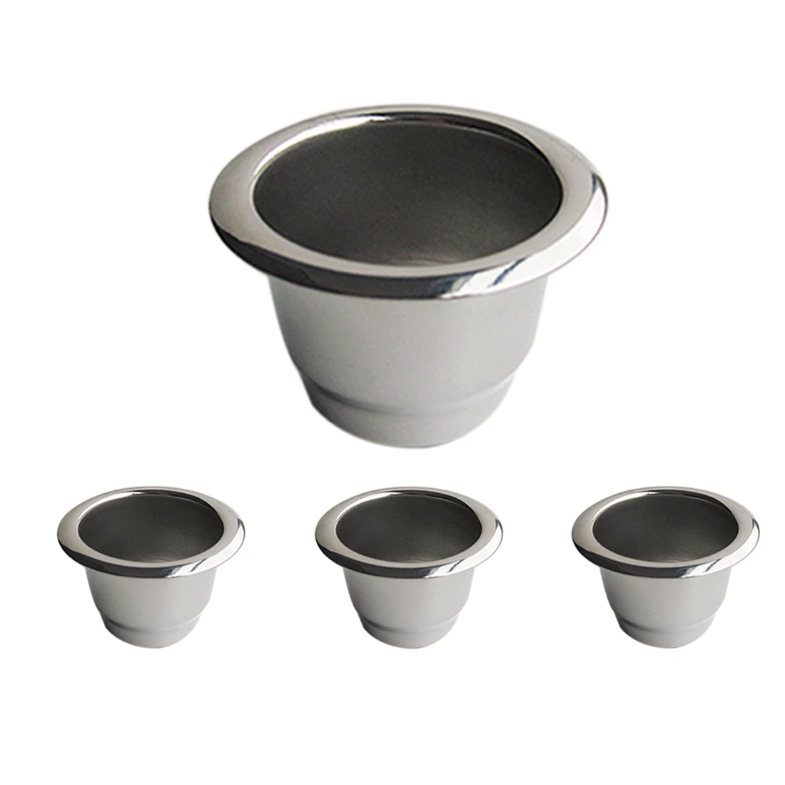 

4Pcs for Stainless Steel Refillable Coffee Capsule Coffee Filter Reusable Coffee Pod Reusable Cafe Machine DIY