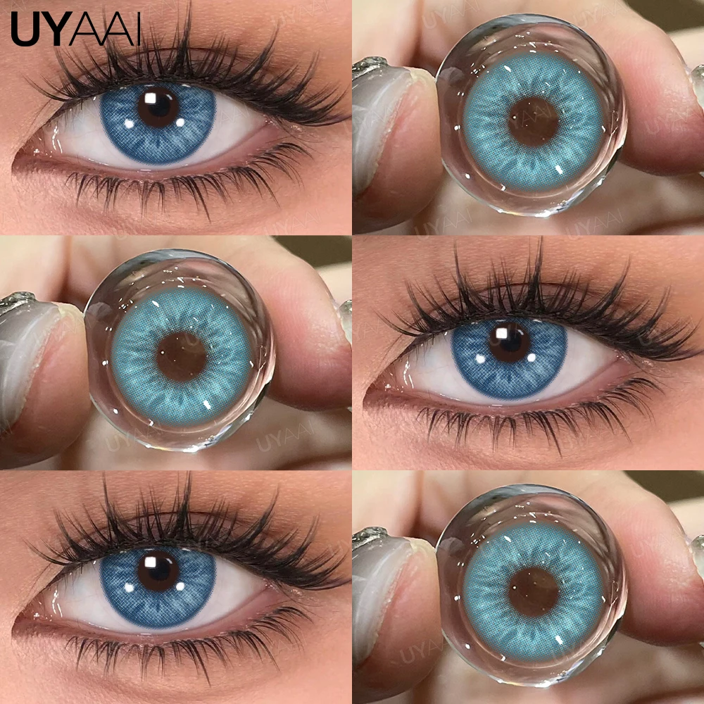 UYAAI 1 Pair Colored Contact Lenses for Eyes Blue Eye Lenses Green Fashion Lenses High Quality Brown Natural Lenses Gray Lenses