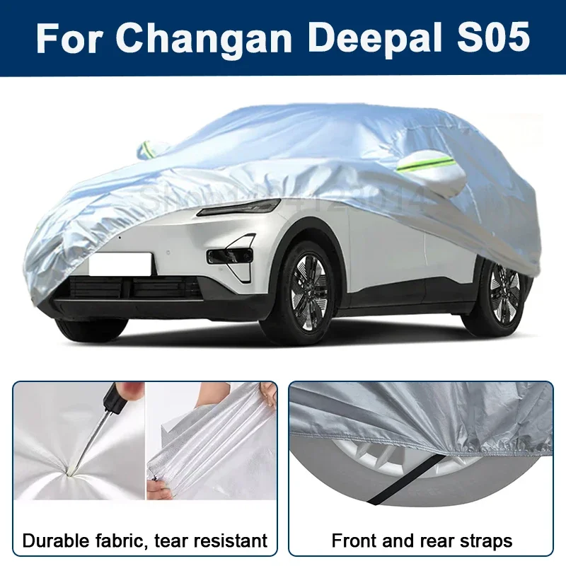 

Outdoor Full Car Cover For Changan Deepal S05 with Reflective Strips Waterproof Snowproof Dustproof UV Protection Auto Accessory