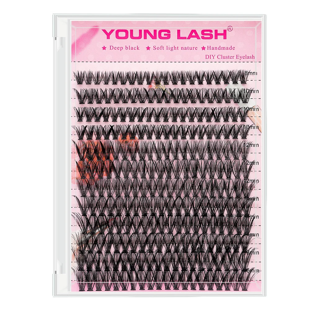 Young Lash 30P 40P ขนตาปลอม280ชิ้นมาสคาร่าแบบหางปลาอุปกรณ์ที่ต่อขนตา