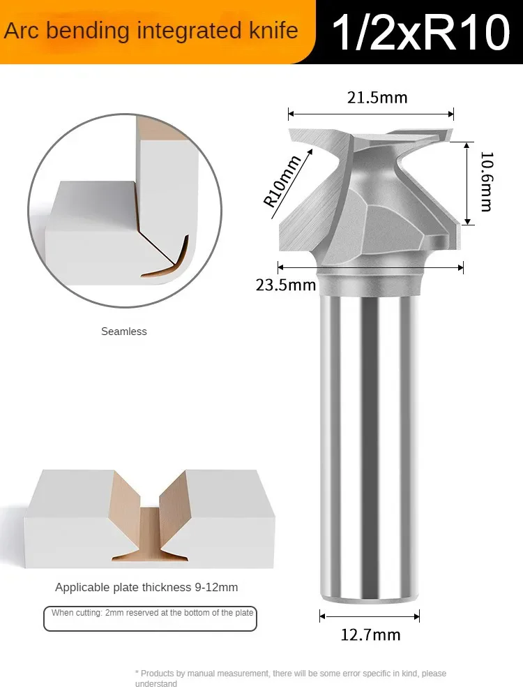 1/2Arc Biegen Integriertes Werkzeug1/2XR30.R50.R10R18MMEGravur Maschine Router Bit Holz Router Bit Arc Bend Bit