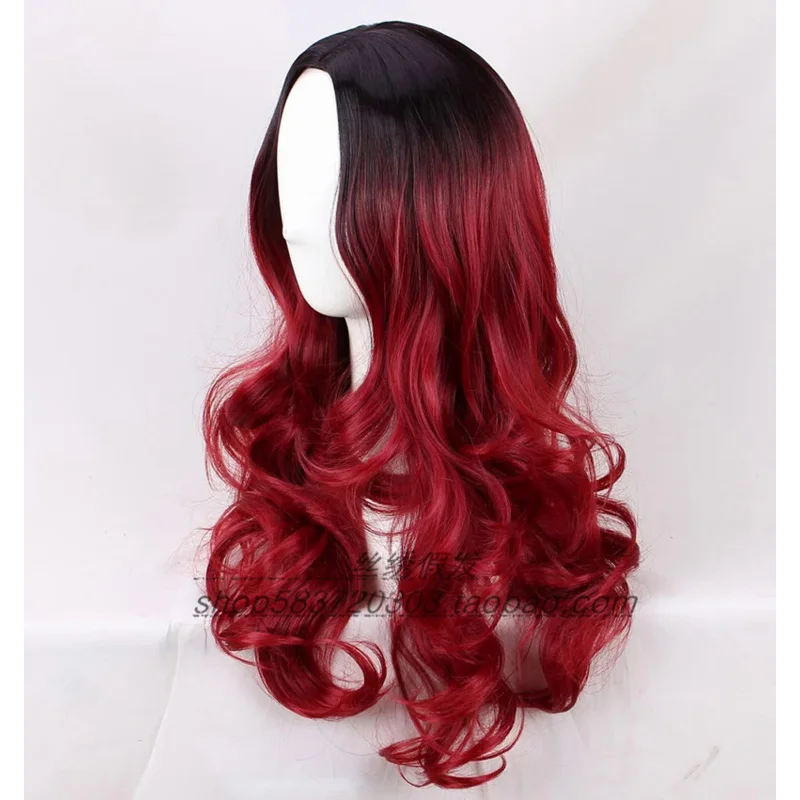 Guardians of the Galaxy 2 Gamora cosplay wig women Long Wavy Movie Anime hair Cosplay Halloween Wig Free Wig Cap