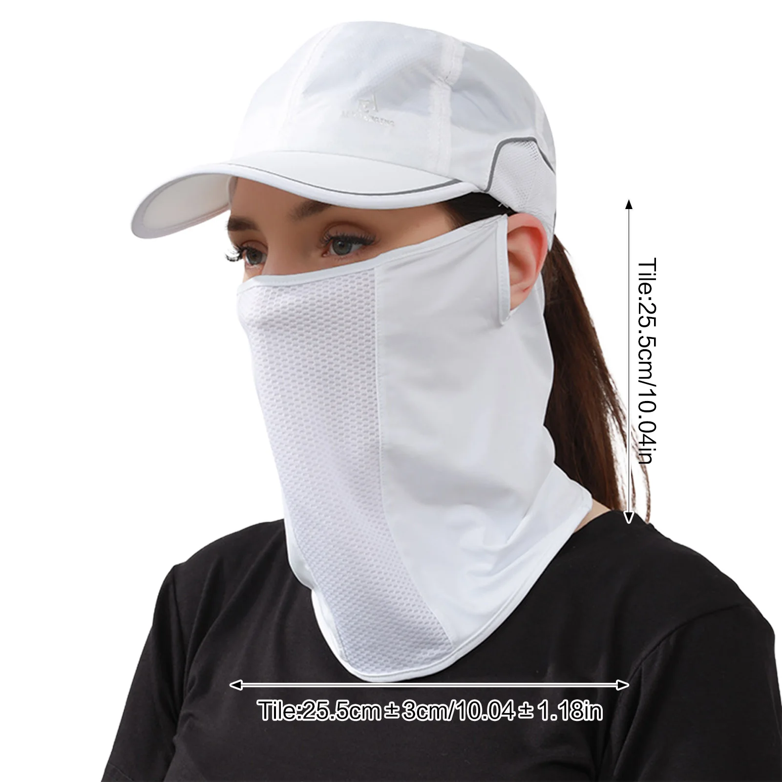 Summer UV Protection Ice Silk Mask Sun Proof Bib Solid Color Sunscreen Face Scarf Mesh Breathable Face Scarves Neck Wrap Cover view 6