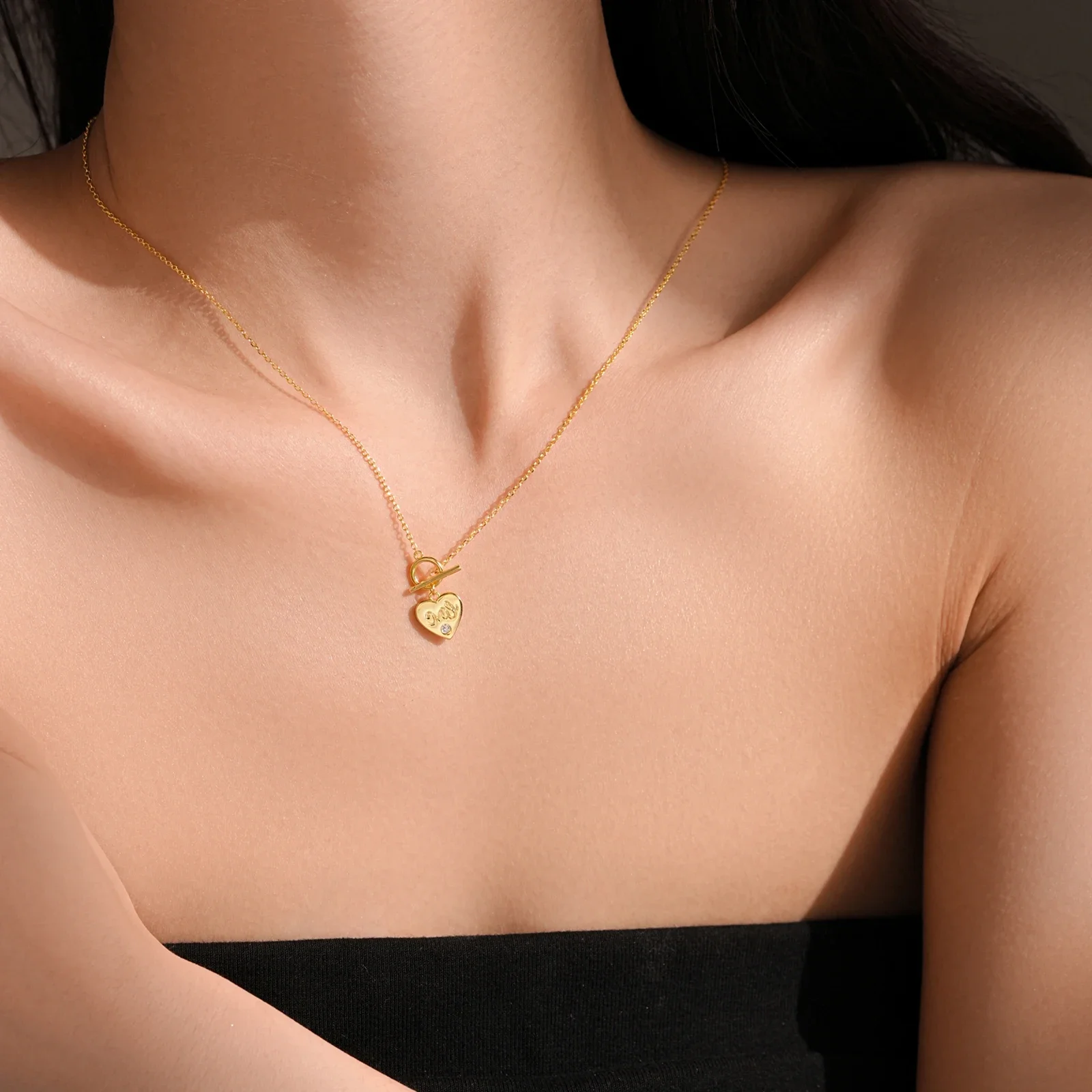 KIKICHICC 925 فضة بار دائرة شكل قلب قلادة تشيكوسلوفاكيا عقد من حجر الياقوت 2025 المرأة رومانسية عيد الحب هدية عيد ميلاد #4