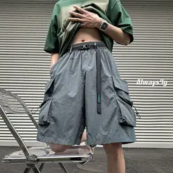 2024 Elegant Fashion Harajuku Slim Fit Ropa Hombre Loose Casual All Match Cargo Pants Solid Pockets Straight Leg Wide Leg Pants