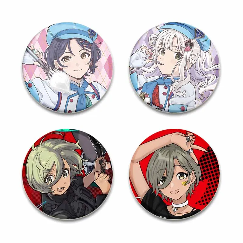 أنيمي الفتيات الفرقة صرخة لينة زر دبوس الكرتون نينا Iseri روبا موموكا شارات بروش مستدير لحقيبة الظهر الملابس ديكور مجوهرات هدايا