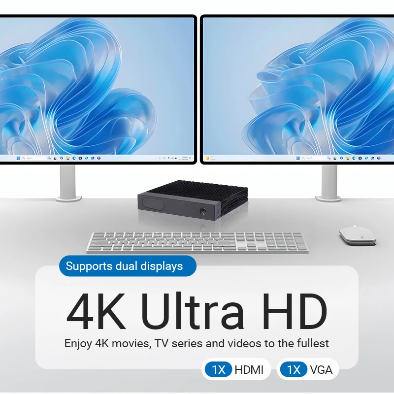 VNOPN Mini PC Intel Core i3 6157U Windows10 WIFI5 DDR4 LAN HDMI 4K Doppio Display Gaming/Ufficio Mini PC desktop mini computer