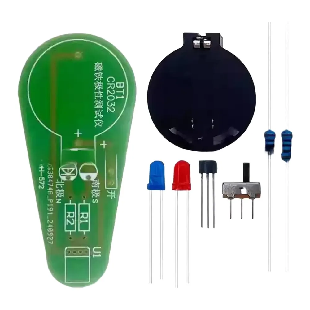 For Educational Magnetic Pole Tester Kit with LED Red and Blue Indicator for DIY Electronics Training and Circuit Learning