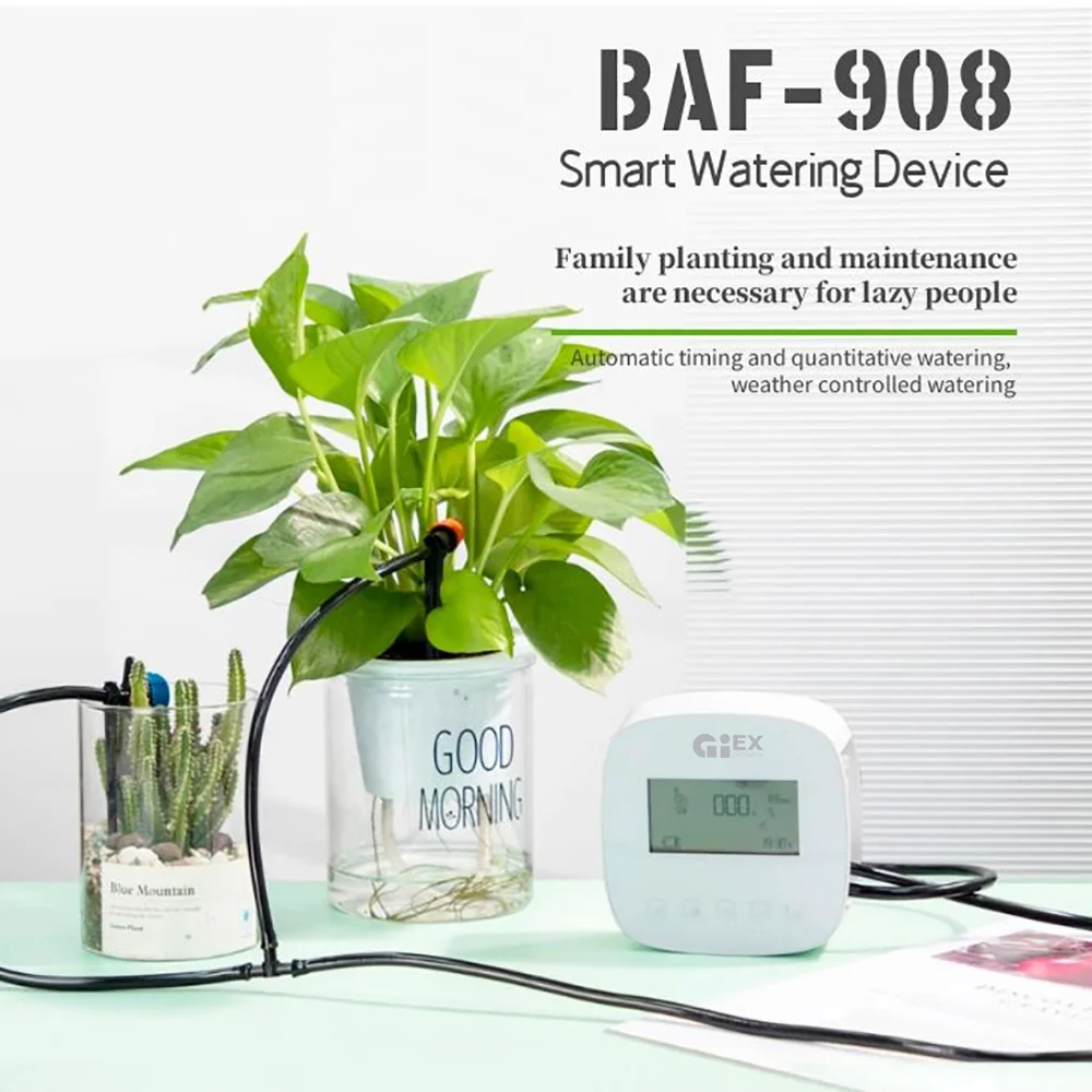 WIFI Double Pump Automatic Watering Device Drip Irrigation System Garden Timer Lithium Battery Solar Charging Tuya Smart Life