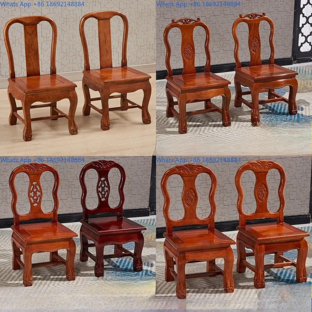 

Solid Wood Small Chair with Backrest Stool for Living Room Use