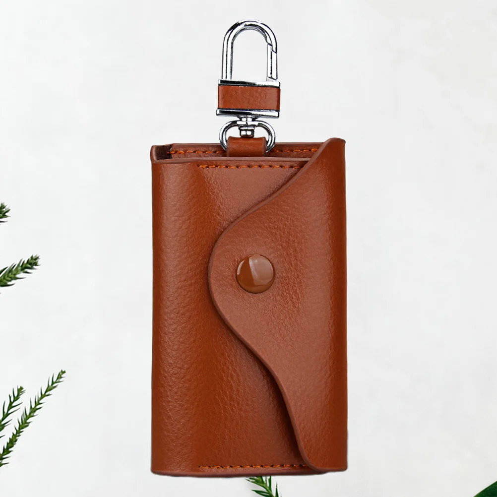 حقيبة مفاتيح بنية متينة معلقة على الخصر لمفاتيح السيارة ومقاومة للخدش وحامل مفاتيح عالمي منظم للوصول إلى الباب