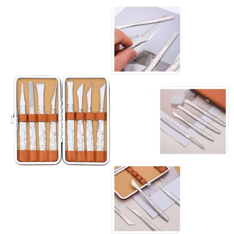 E06B 8Pieces Stainless Steel Leather Cutter Leather Carving Tool Leather Edging Cutting Tool for Leather Craft Working